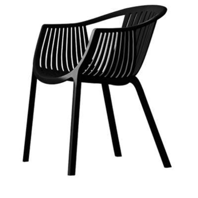 Waterproof Plastic Tables and Chairs Lounge MID Century Chaise Fashion Black Cafe Stack Chair