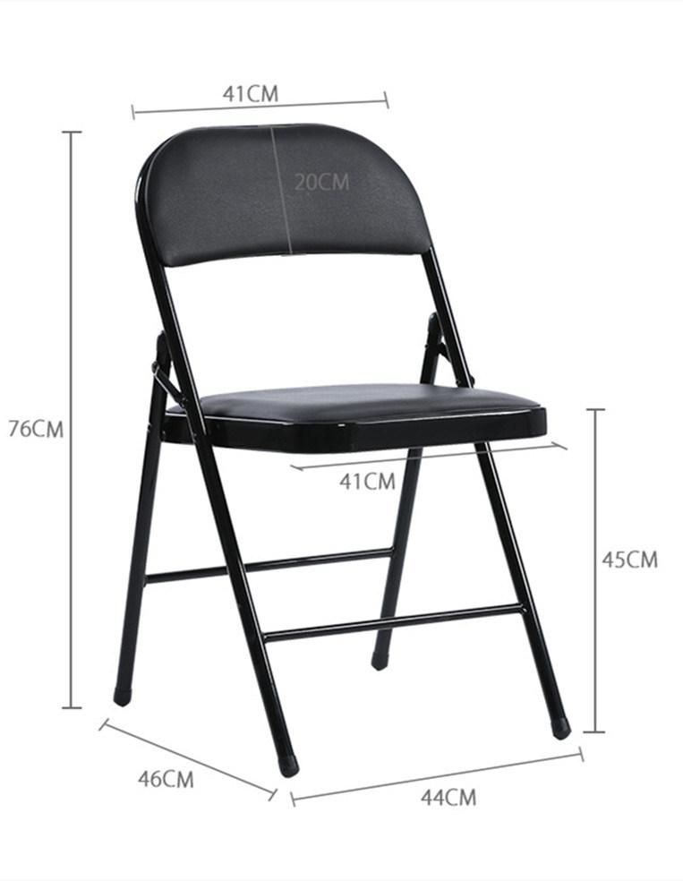 Wholesale Camping Home Furniture PU Leather Metal Folding Chair