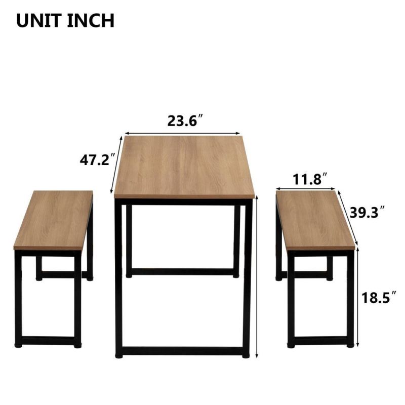 Wholesale Rectangular Modern Wooden Dining Table with Metal Leg