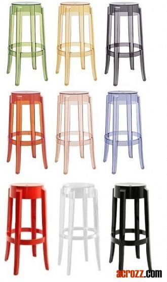 Stacking Outdoor Plastic Acrylic Clear PC Charles Ghost Stool