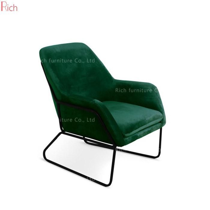 Cafe Leisure Furniture Velvet Cover Metal Living Room Chair Set