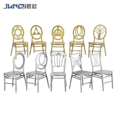 2021 Custom Factory Modern Stackable Metal Resin Hotel Restaurant Wedding Banquet Chiavari Dining Chair