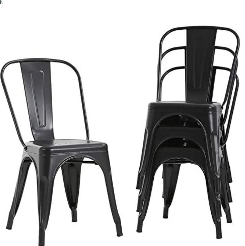 Sillas De Metalicas Vintage Industrial Style Dine Furniture Tolixs Steel Metal Frame Black Dining Chair for Outdoor Restaurant