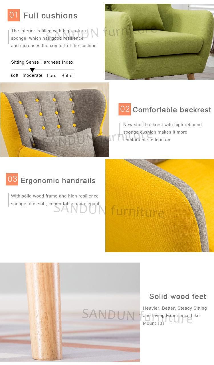 Colorful Modern Style Leisure Sofa Design for Restaurant Dining Chair