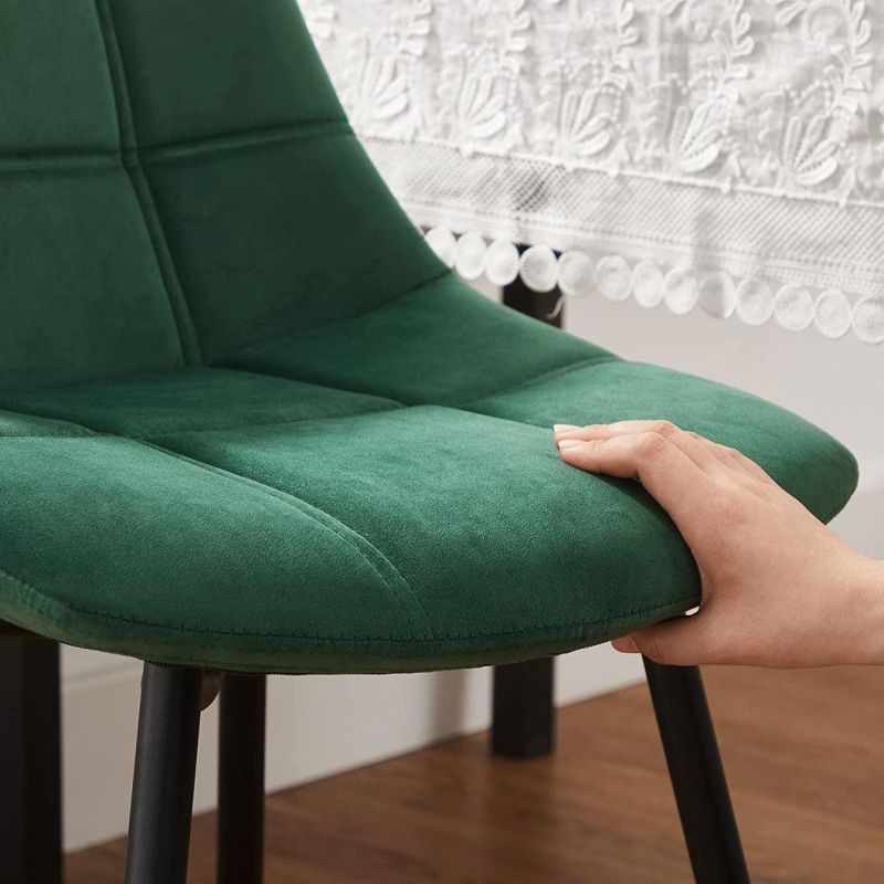 Modern Kitchen Chairs Upholstered Chairs with Metal Legs Velvet Surface Lounge Chair with Green Chair