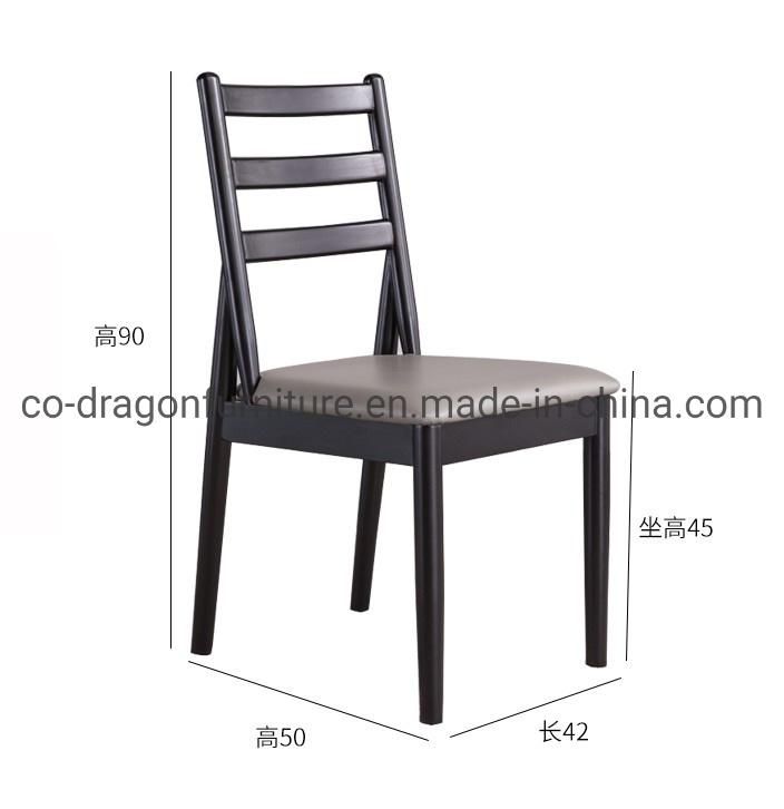 Modern Black Wooden Home Furnitre Leather Software Dining Chair Sets