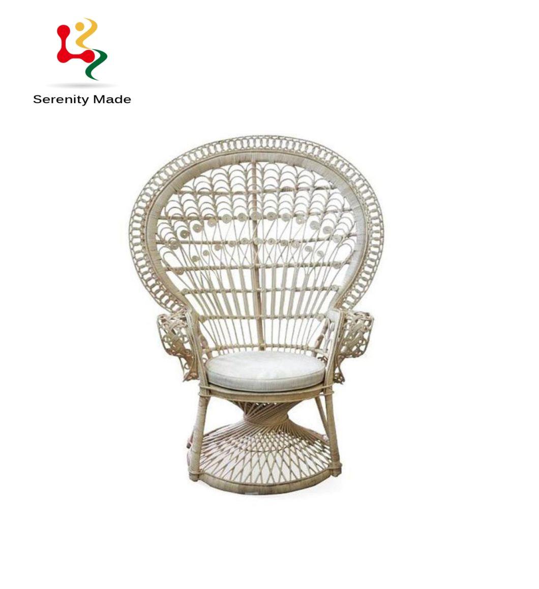 Modern Event Hire Peacock Rattan Dining Chairs Wood Chairs