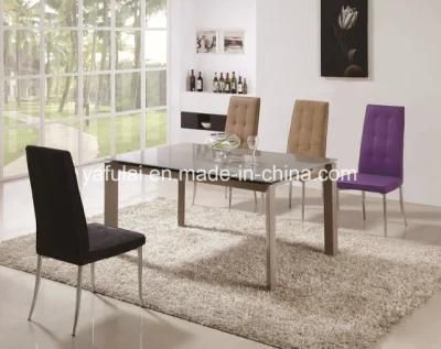 Extendable Glass Dining Table Square Home Furniture Made in China