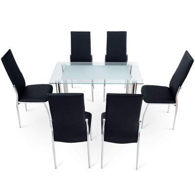 Black Leather Chair for Dining Table Upscale Chairs in Hotel Rooms Mesa Y Sillas De Comedor Cheap 6 Chairs Dining Table Set