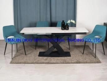 Big Size Round Dining Table Modern Dining Room Furniture White Finishing Solid Wood Luxury Design Round Dining Table