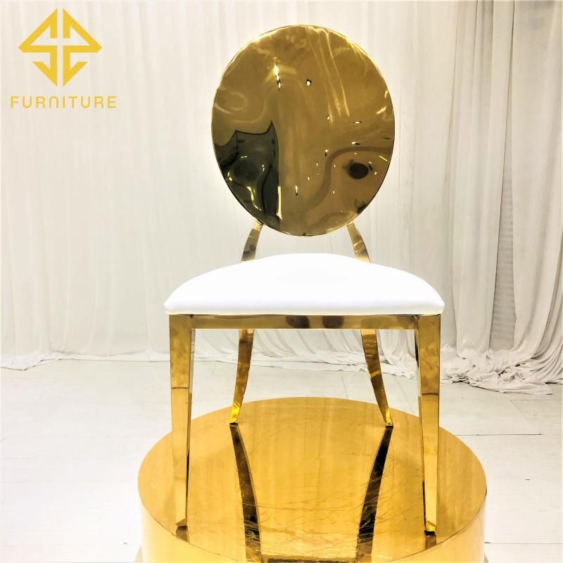 New Design Hotel Furniture Gold Event Dining Stainless Steel Chair