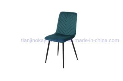 Okay Wholesale Nordic Velvet Modern Luxury Design Furniture Dining Room Chairs Dining Chairs with Metal Legs