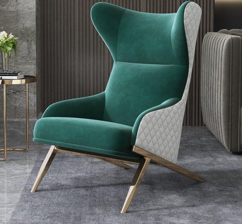 Modern Green Leather Comfortable Leisure Dining Chair Hot on Sale