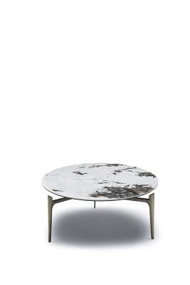 Modern Home Furniture Stainless Steel Frame Round Metal Marble Coffee Table or Tea Table