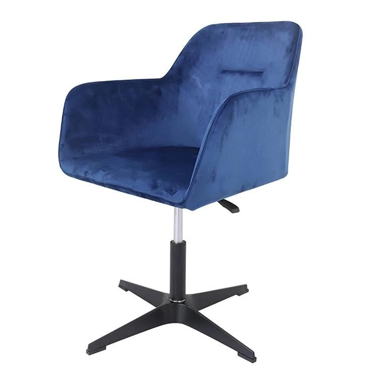 Modern Deluxe Velvet Adjustable Height Swivel Back Armrest Bar Chair