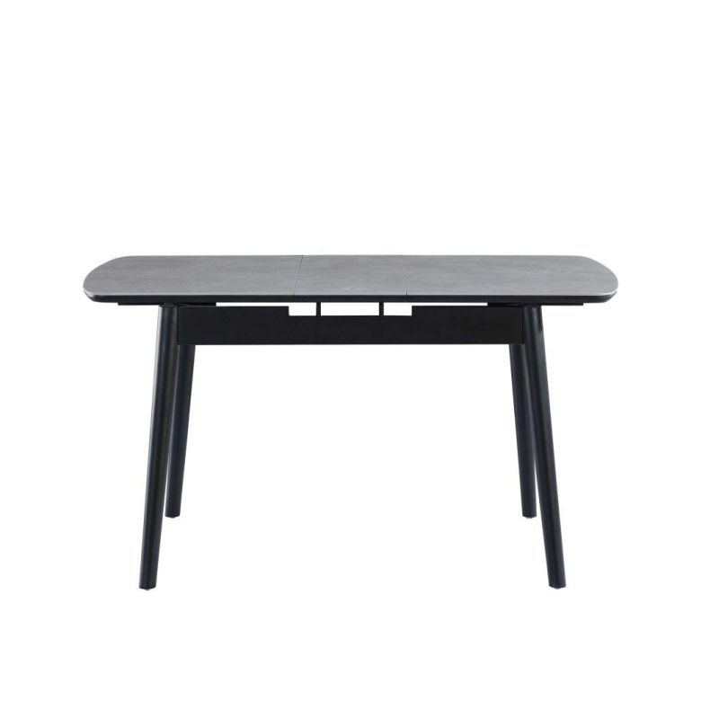 2021 Hot Selling Marble and Grey Ceramic Dining Table with Solid Wood Legs