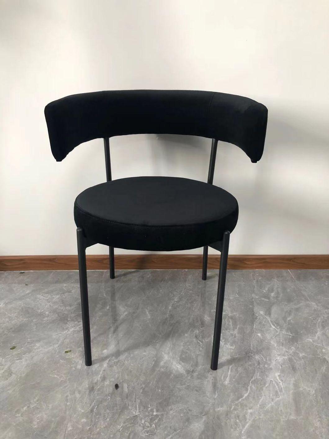 Restaurant Furniture Event Iron Frame Velvet Frame Stacking Dining Chair