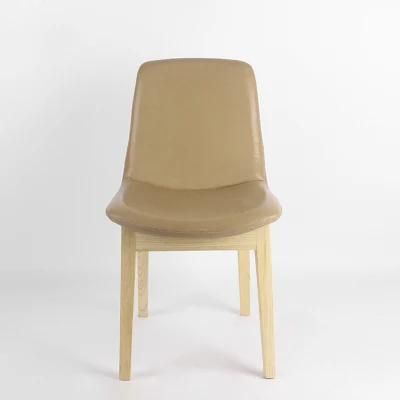 Kvj-7085 Modern Simple Dining Room Wood PU Chair