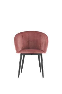 Hotel Event Metal Leisure Chair Pink Fabric Velvet Dining Chair in Living Room Armchair