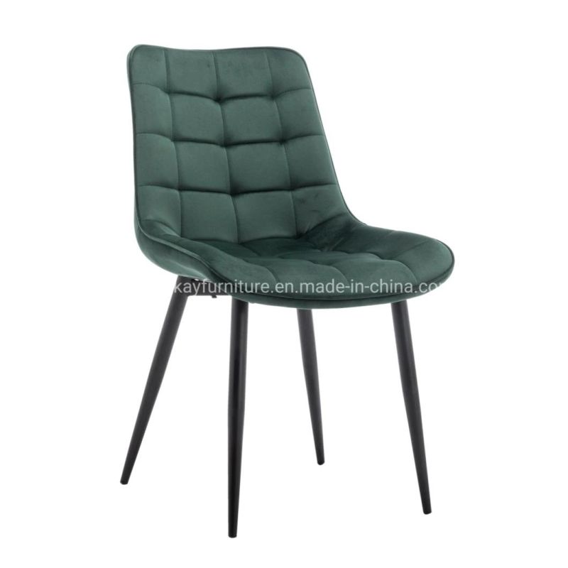 Hot Sale High Quality Home Furniture High Quality Luxury Modern Metal Legs Velvet Design Dining Chair