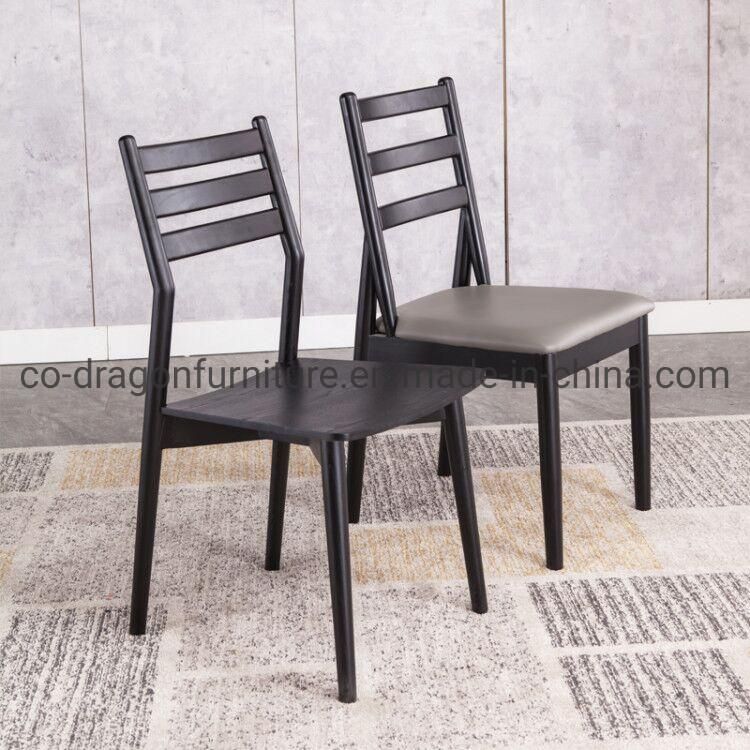 Modern Black Wooden Home Furnitre Leather Software Dining Chair Sets