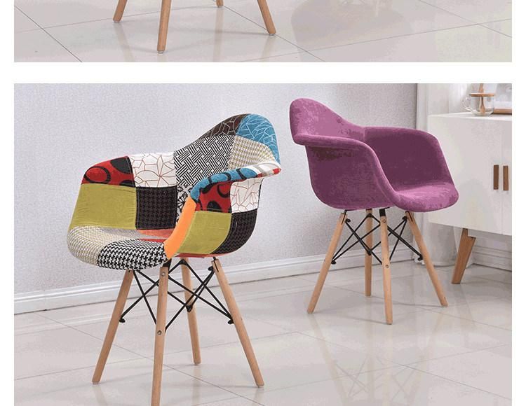 Modern Living Room Furniture Computer Leisure Chair Italian Design Fabric Dining Chair with Armrest