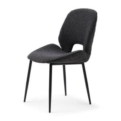 Home Furniture Coffee Luxury Upholstered Soft Back Velvet Fabric Dining Chair with Metal Legs