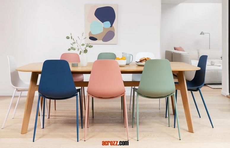 Free Sample PP Armchairs Dining Room Furniture Modern Plastic Chair with Metal Legs