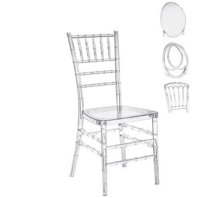 Modern Hot Sale Clear Stackable Plastic Tiffany Wedding Acrylic Resin Clear Transparent Chiavari Chair