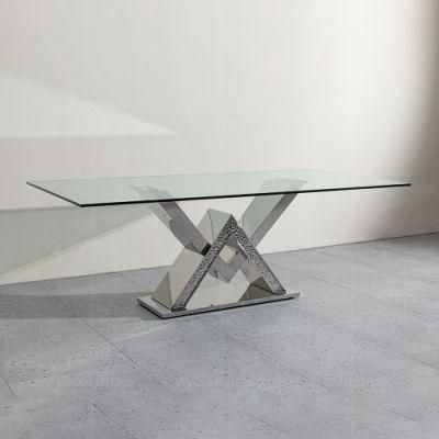 Wholesale China Hotel Luxury Mirror Silver Diamond Dining Table