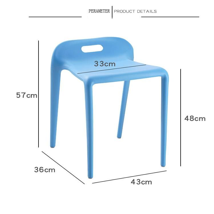 Chinese Furniture Supplier Nordic Plastic Banquet Chair Backless Stool Restaurant Hotel Home Living Room Reception Table and Chair Orange