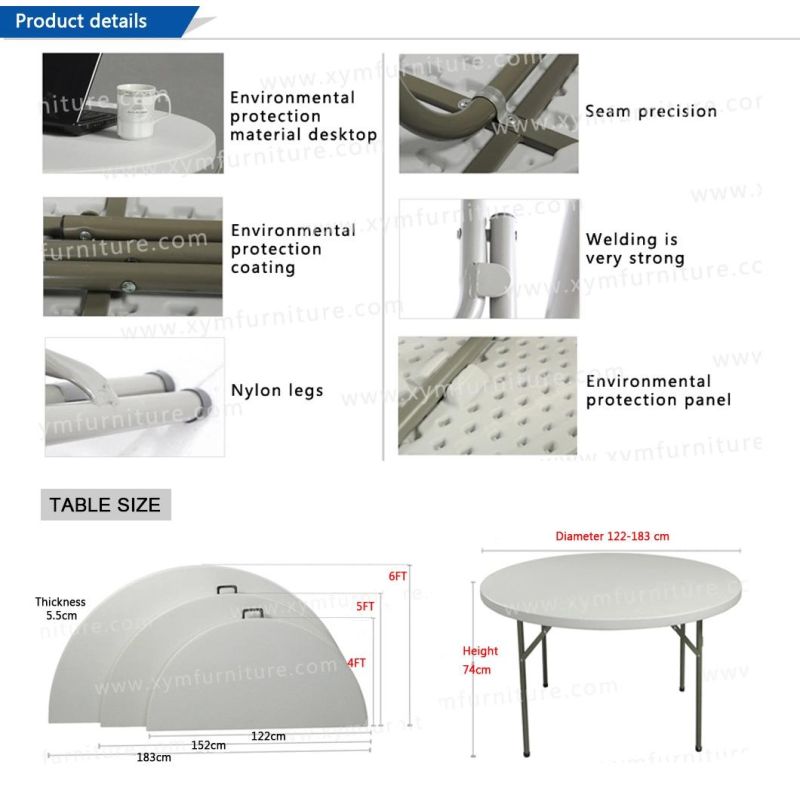 Hot Sale Outdoor Popular HDPE Plastic Folding Picnic Dining Table