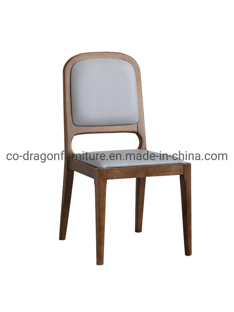 Wood Furniture Simple Dining Chair Set with Leather Software