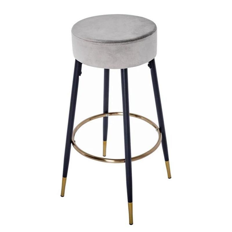 Cheap Home Kitchen Gold High Chair Counter Modern Metal Velvet Bar Stool Chair