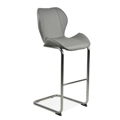 Nordic Tech Fabric Hotel Bar Stool Chair with Footrest