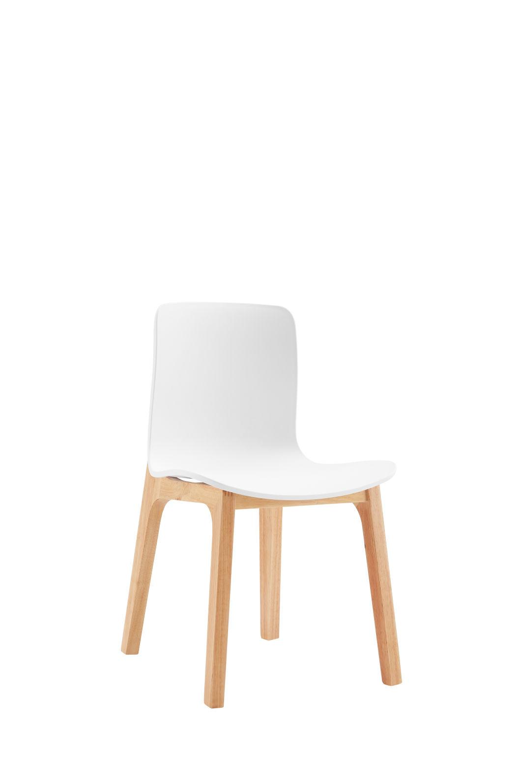 Modern Colored PP Chair Plastic Chair Beech Wood Legs Dining Chair