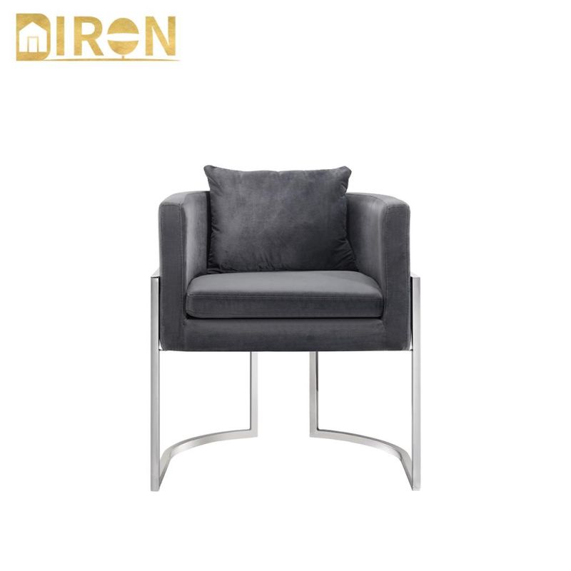 Modern Style Colorful Fabrics Chair with Metal Leg High Quality Restaurant Fabric Dining Chair