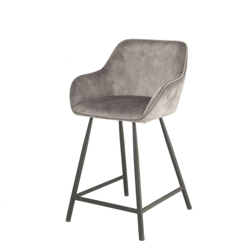 2021 Factory Wholesale New Model Bar Chair with Black Metal Legs