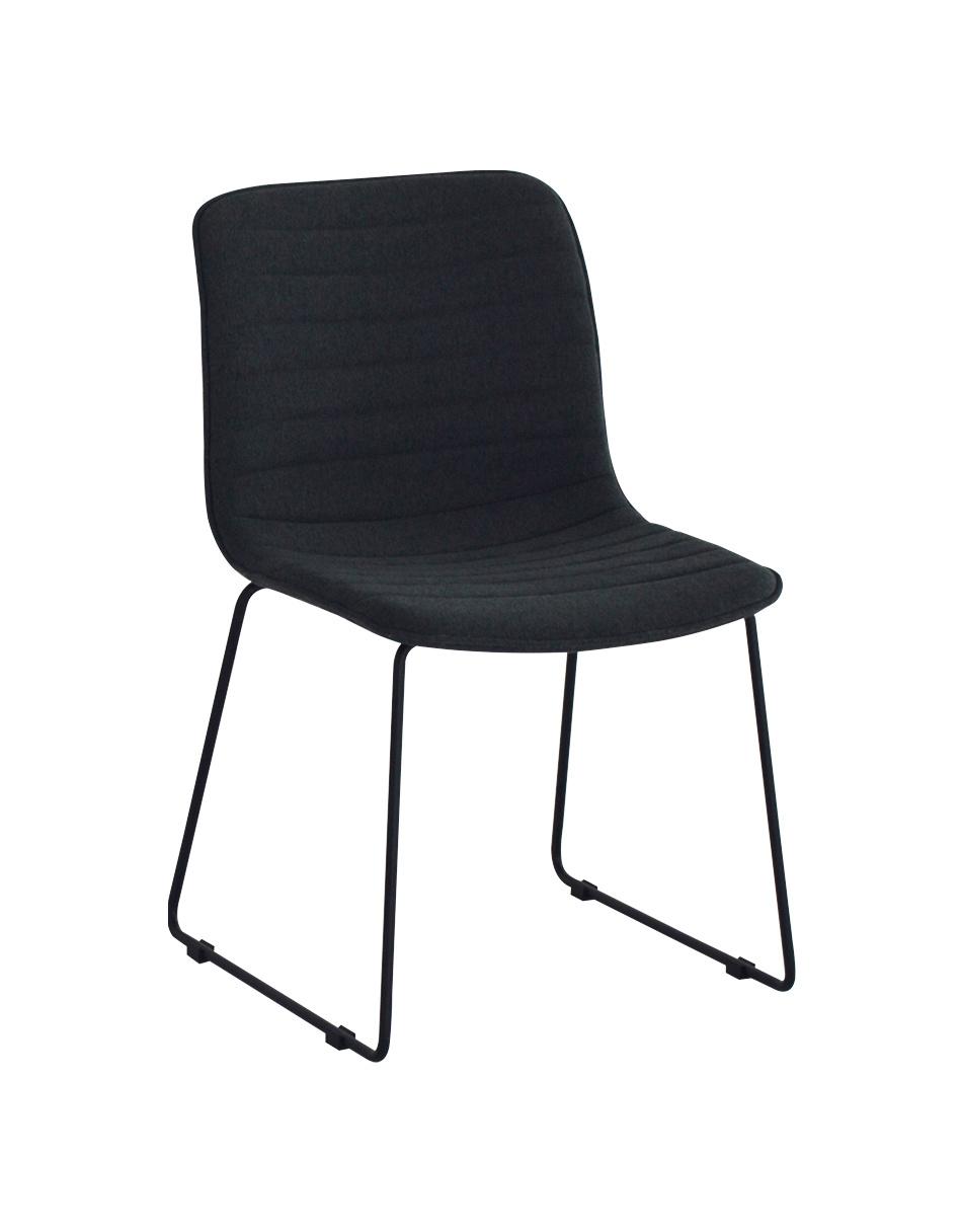 Commercial Furniture Coffee Shop Furniture Stackable Metal Frame with Fabric Seat Dining Chair