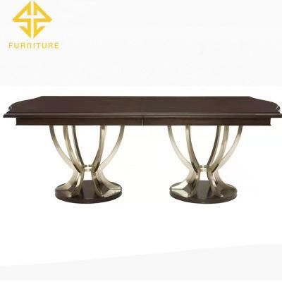 Foshan Wedding Event Furniture Stainless Steel Wedding Bride Dining Table