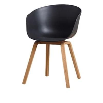 2021 New Design Outdoor Modern Furniture Colorful Plastic Cafe Chairs with Metal Wood Leg