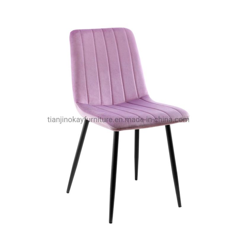 Dining Chair Modern Luxury Nordic Stainless Steel Wooden Fabric Velvet Leather Dining Room