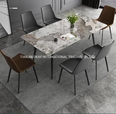 American Style Morden Luxury Black Slate Stone Dining Room Table