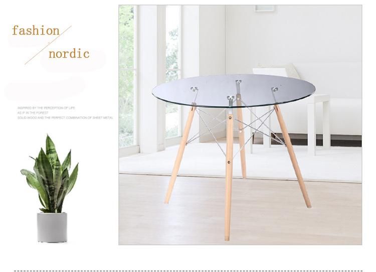 Furniture Supply Modern Glass Tables and Chairs Nordic Leisure Reception Round Table Manucure Salon De Beaut Centre Table