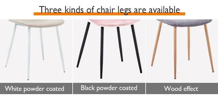 Customization Fabric Back Dining Chair with Metal Tube Black Legs