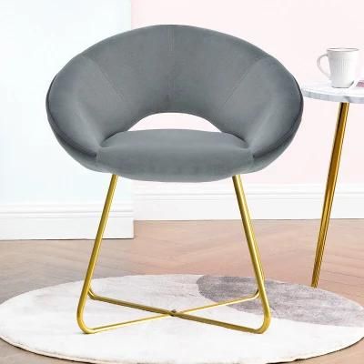 Dining Room Chair Yellow Velvet Metal Legs Diner Cafe Armchairs