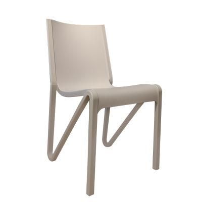 Wholesale Dining Furniture Simple Style Plastic Chair Eco-Friendly Khaki PP Dining Chair