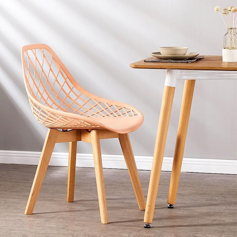 Plastic Net Seat Restaurant Dining Chair PP Coffee Shop Chair Silla Del Comedor for Dining Room