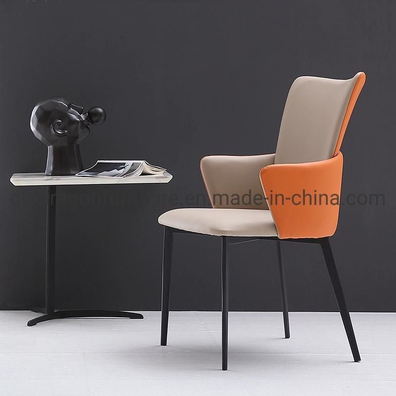 China Wholesale Dining Furniture High Back Leahter Steel Dining Chair