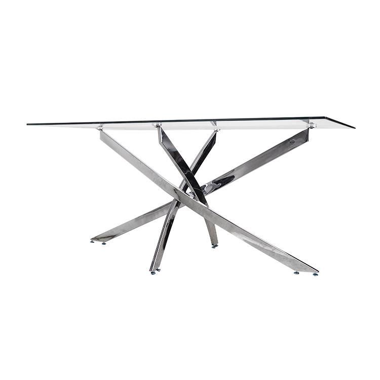 Cheap Home Dining Furniture Stainless Steel Legs Restaurant Table